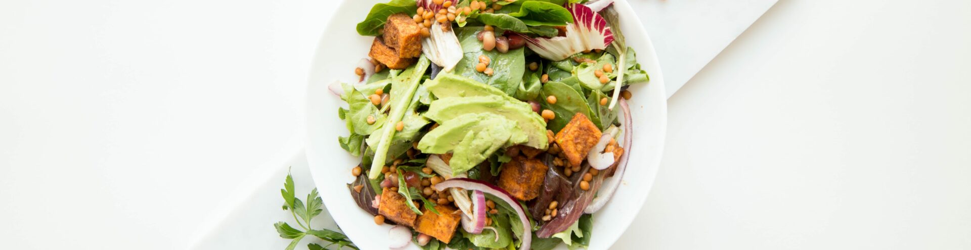 plate with vegetable salad