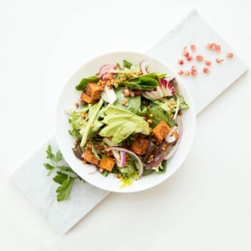 plate with vegetable salad