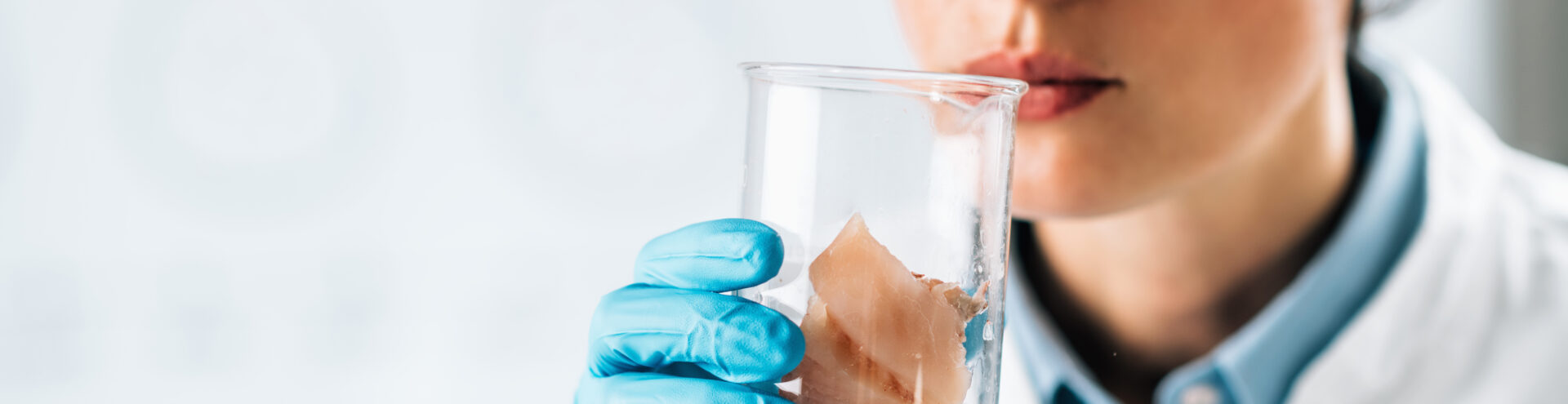 Sensory analysis of sea fish sample in a test tube